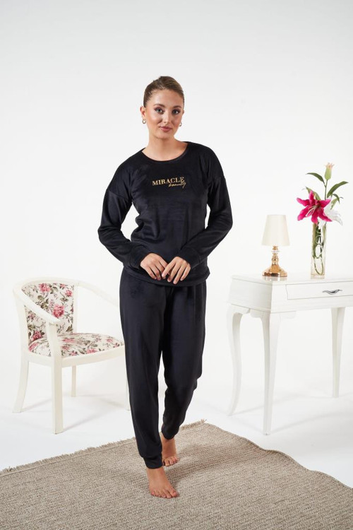 Kadın Kışlık Kadife Pijama Takımı