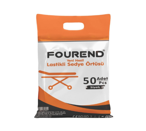 Yeni Nesil Lastikli Siyah Sedye Örtüsü 50'li Paket 80X240