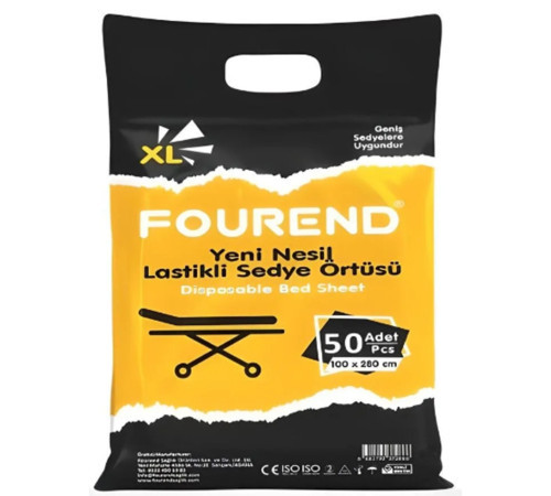 Yeni Nesil Lastikli 100X280 XL Sedye Örtüsü 50'li Paket