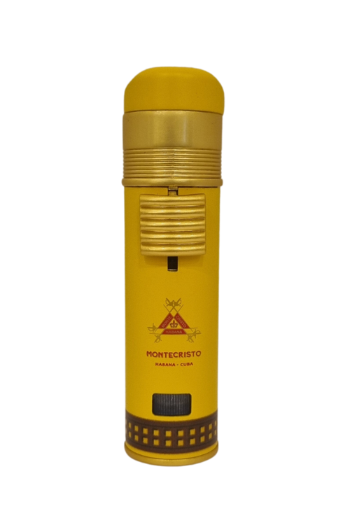 Monte Cristo Özel Üretim 3 Torch Pürmüz Sarı Puro Çakmağı - TR7761