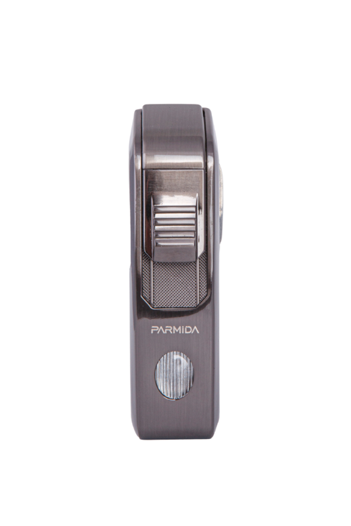 Tek Torch Pürmüz Gunmetal-Ahşap Desenli Dahili Puro Makaslı Metal Puro Çakmağı - TR7958