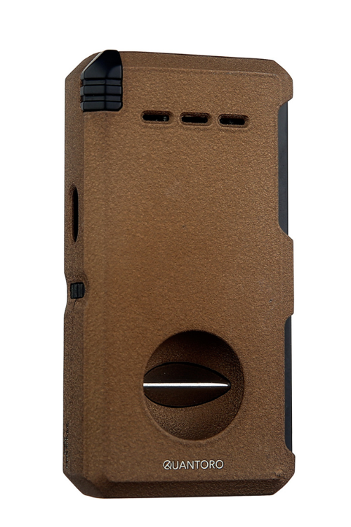 Çift Torch Pürmüz V-Cut/Delicili/İğneli Haki Metal Puro Çakmağı - TRZ1092