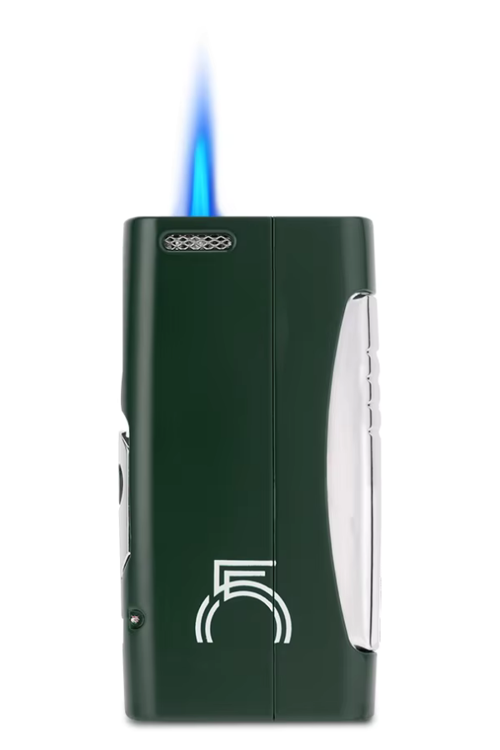 Tek Torch Pürmüz 55. Yıl Özel Üretim Dahili Delicili Yeşil-Gümüş Puro Çakmağı - TR7744
