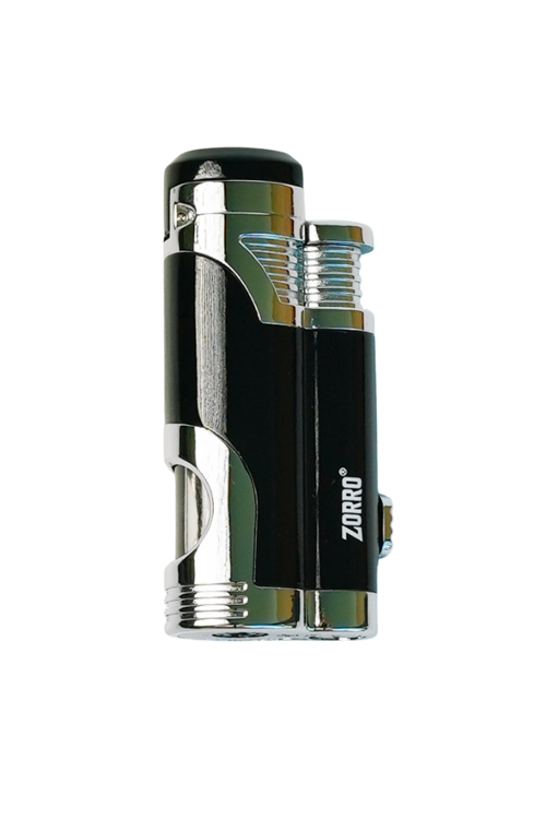 2 Torch Pürmüz Siyah-Gümüş Metal Puro Çakmağı - TRM1002