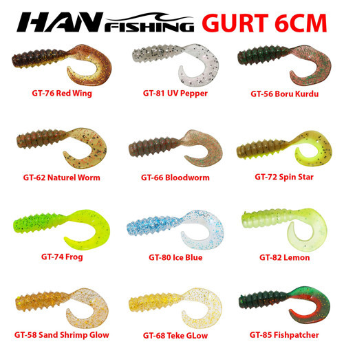 Gurt 6cm 8 Adet Orak Kuyruk Silikon Yem GT-104 Torya