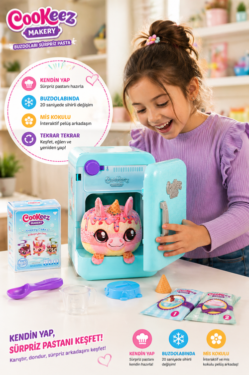 Cookeez Makery Buzdolabı Sürpriz Pasta Oyuncak Pelüş Interaktif Kokulu Sürpriz Oyuncak Seti