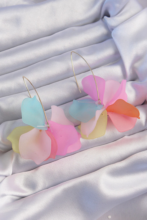 Pirinç Karışık Renkli Flora Küpe TJ-BKP9267