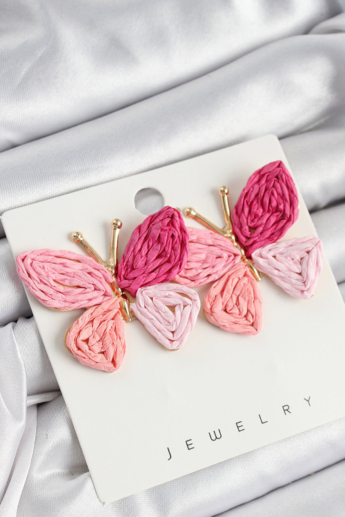 Pirinç Pembe Model Gold Renk Kadın Hasır Küpe TJ-BKP10893