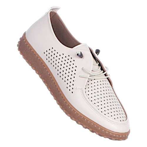 Ayzen 1050 Krem Kadın Loafer Ayakkabı