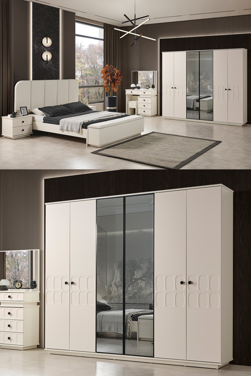 Petek Benchli Modern 6 Kapaklı Yatak Odası Takımı