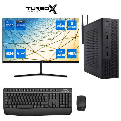 Mini-148 i5 6400 8GB Ram 256GB M2 NVMe SSD 23.8 inç FHD Monitör Kurumsal Ofis Mini PC