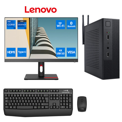 Mini-112 i5 6400 16GB Ram 1TB M2 NVMe SSD 23.8 inç FHD Lenovo Monitör Kurumsal Ofis Mini PC