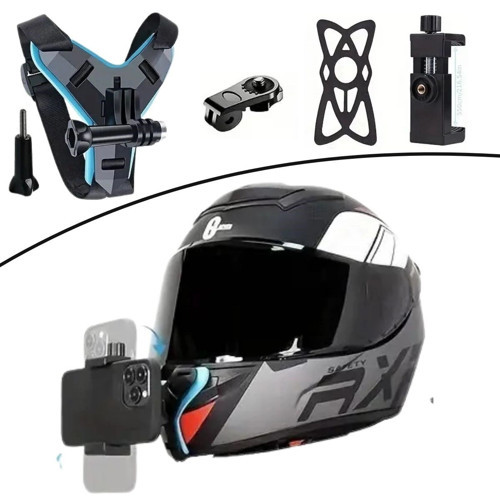 Motorsiklet Kask Önü Takılan Telefon Tutucu Aksiyon Kamerası Takılabilen Aparat (5545)
