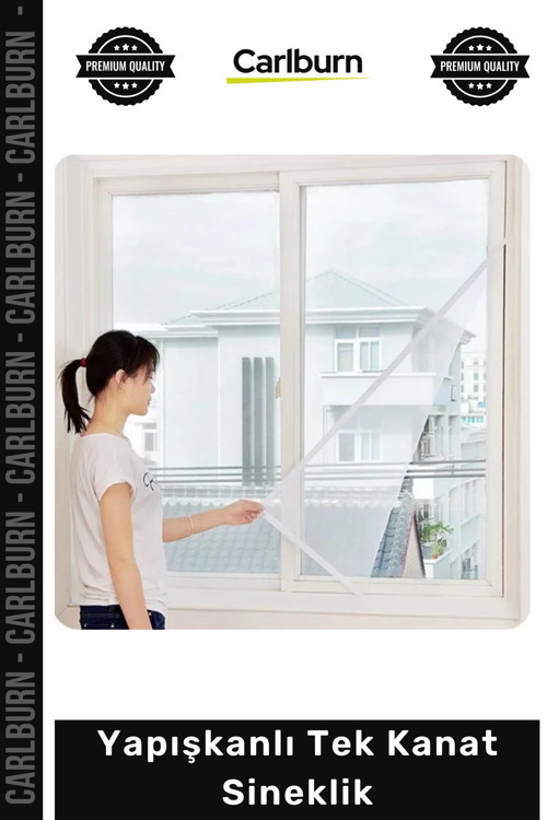#TülSineklik 125x75 cm İnce Dokulu Tül Pratik Montaj Pencere Kapı Uyumlu Yapışkanlı Tek Kanat Sinekl