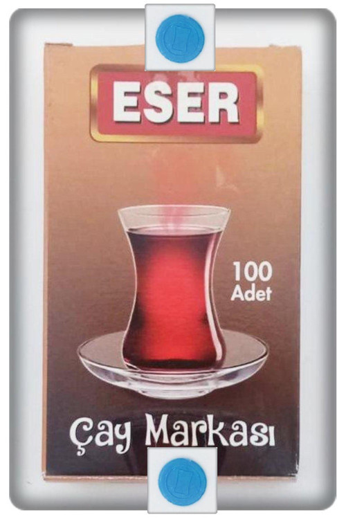 Çay Markası Yuvarlak Mavi 100 Adet