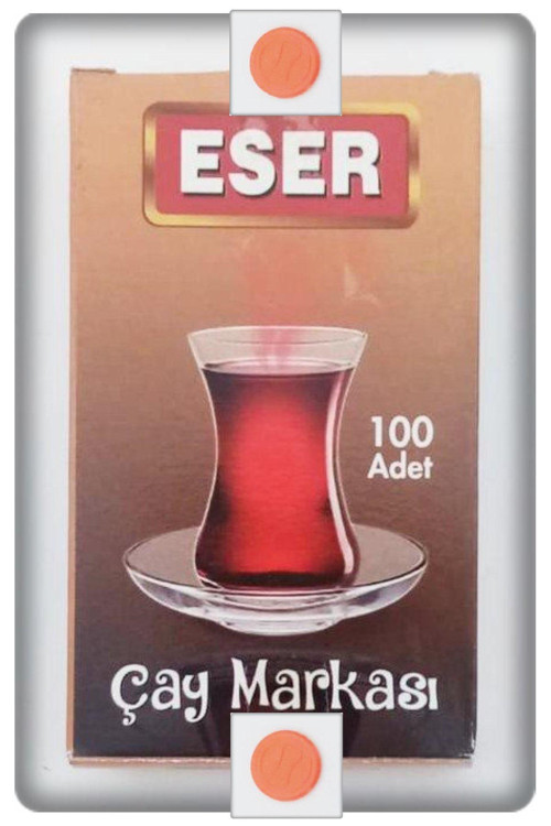 Çay Markası Yuvarlak Turuncu 100 Adet