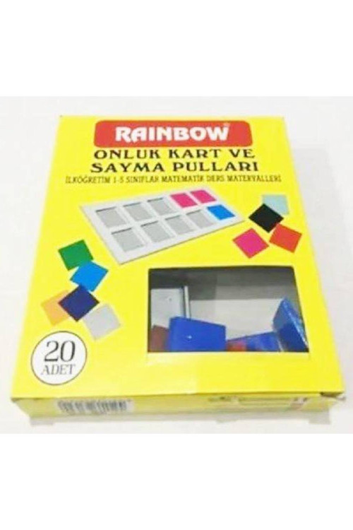 Onluk Kart Ve Sayma Pulları 1 Set (Set İçerigi: 1 Ad.Plastik Kart 20 Ad.Plastik Pul)