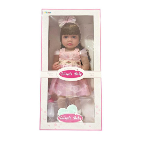 Biberonlu Sesli Et Bebek 55 cm - Büyük Boy Aksesuar Setli Gerçekçi Oyuncak