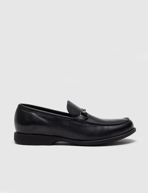 Seranoa Hakiki Deri Siyah Erkek Loafer