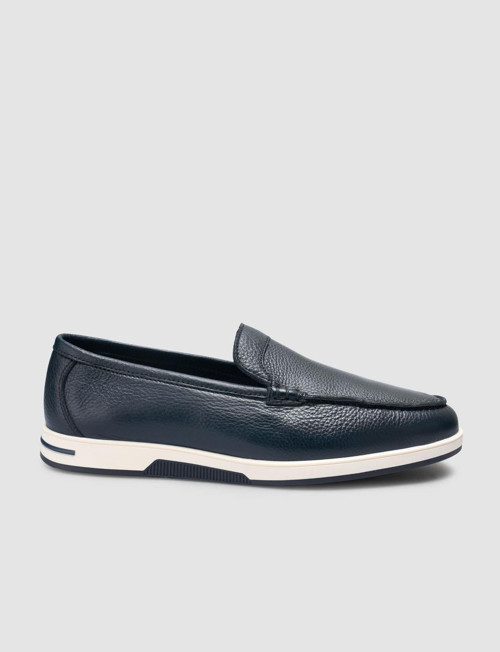 Loralia %100 Hakiki Deri Lacivert Erkek Loafer