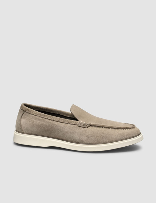 Villare %100 Hakiki Deri Bej Süet Erkek Loafer