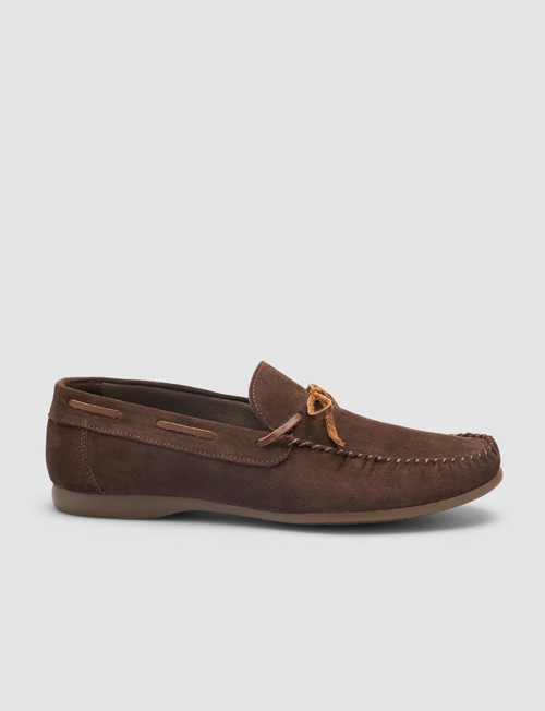 Lenamo %100 Hakiki Deri Kahverengi Süet Erkek Loafer