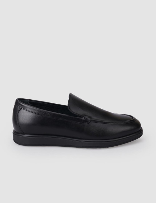 Teratas %100 Hakiki Deri Siyah Erkek Loafer
