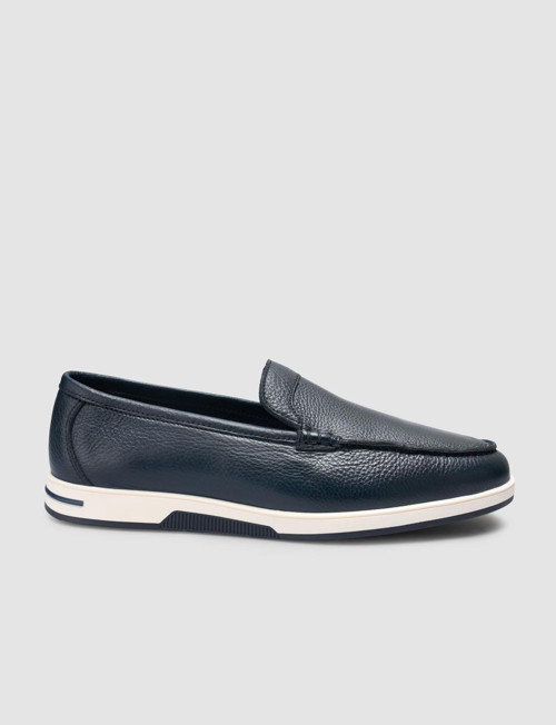 Loralia %100 Hakiki Deri Lacivert Erkek Loafer