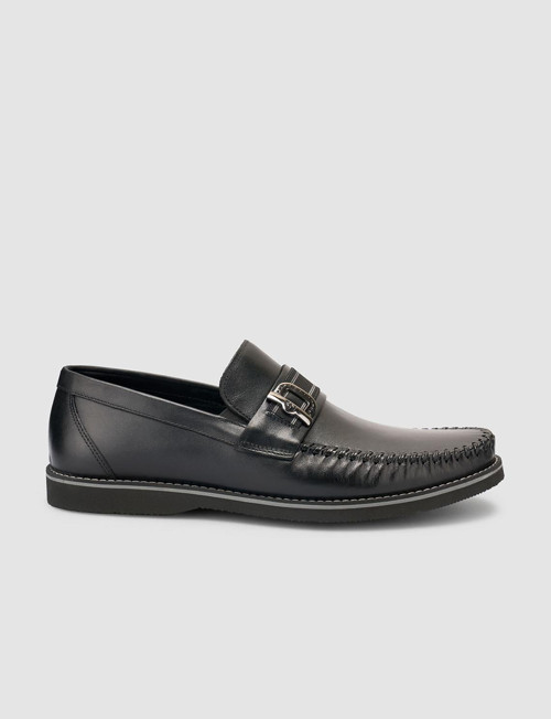 Miramar %100 Hakiki Deri Siyah Erkek Loafer