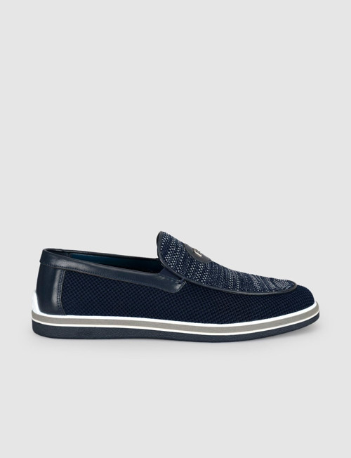 Lacivert Örgü Dokulu Hafif Loafer