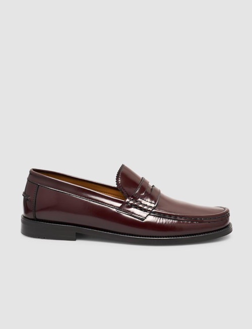 Koratas %100 Hakiki Açma Deri Bordo Erkek Loafer