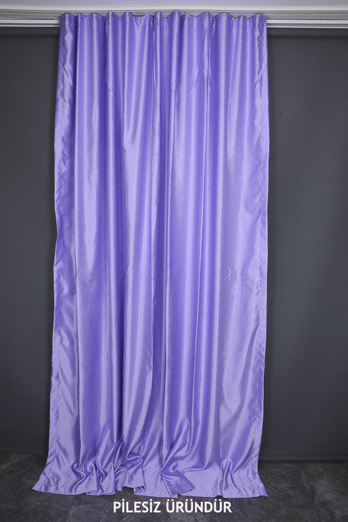 SATEN FONLUK PİLESİZ LİLA RENK TEK KANAT FON PERDE En 200 Cm Boy 260 Cm