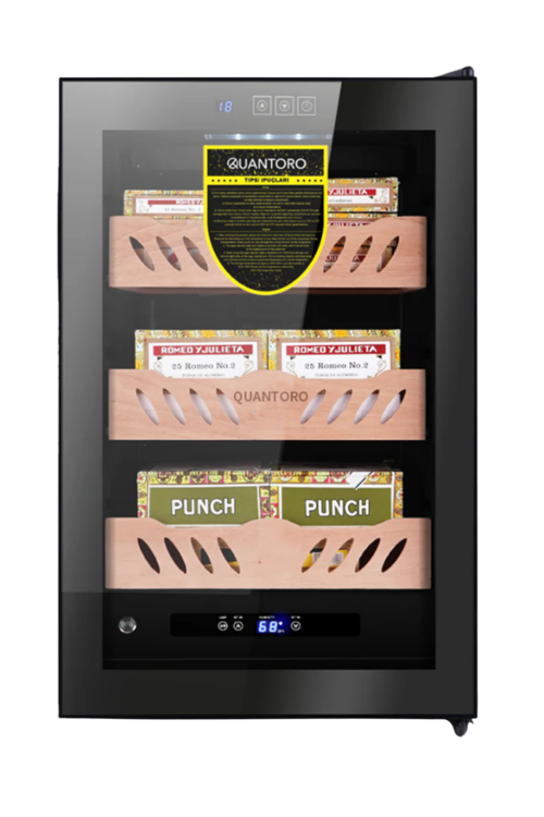 QCC-44 Elektronik Nemlendirme & Soğutmalı Siyah Puro Dolabı - QTR-009