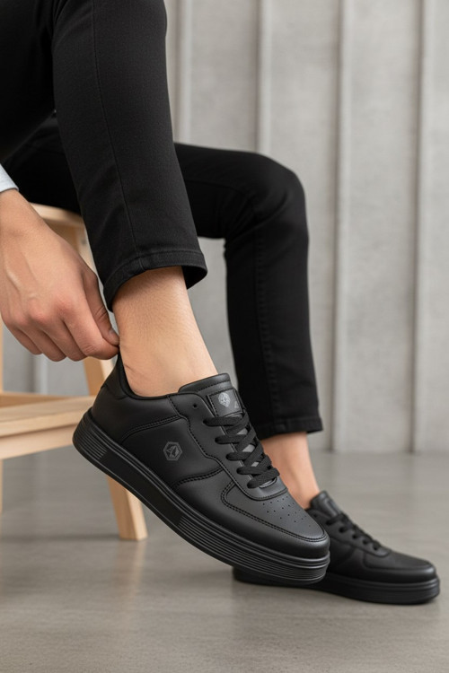 Unısex Lumber-Style Pürüzsüz Dokulu ve Düz Kalın Tabanlı Rahat Günlük Sneaker Spor Ayakkabı