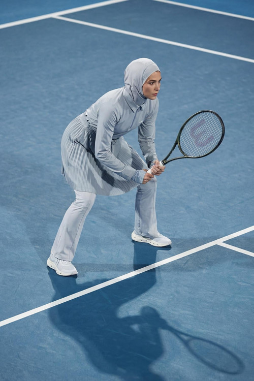Active H-Per Fit Pileli Mavi Tesettür Tenis Üstü ACT-41