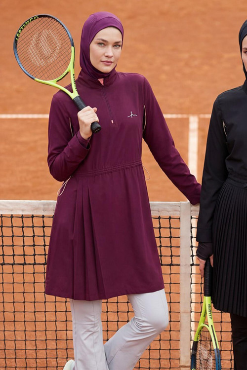 Active H-Per Fit Mor Tesettür Tenis Üstü ACT-43