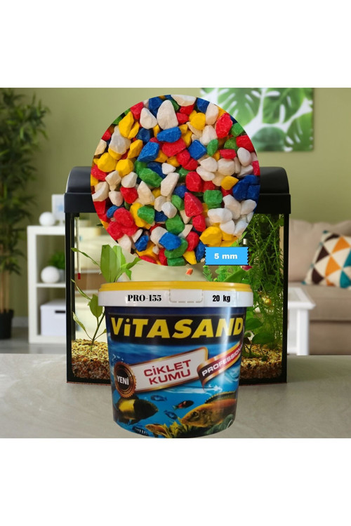 Pro-155 5mm Akvaryum Kumu Gökkuşağı Kum Karışık Renk 20kg