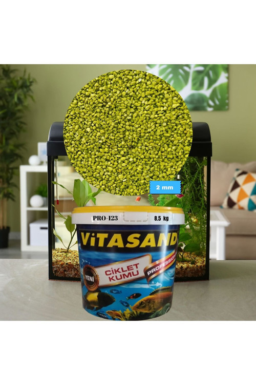 Pro-123 2mm Akvaryum Kumu Fıstık Yeşili Kum 8.5kg