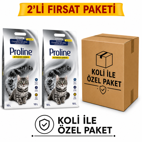 AKTİF KARBON KEDİ KUMU 10 LT*2 ÖZEL KOLİ PAKET