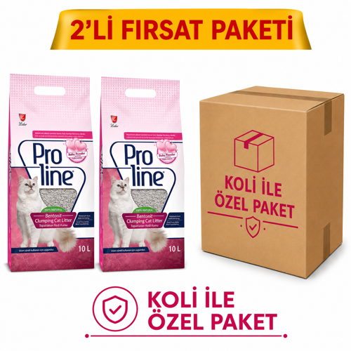 BEBEK PUDRALI KEDİ KUMU 10LT*2 ÖZEL KOLİ PAKET