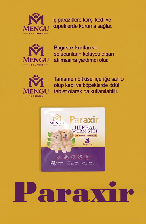 Paraxir Kedi Köpek İç Dış Anti Parazit Uzaklaştırıcı Bitkisel Damla Ödül Tablet Seti Bit Pire Giderici 4 lü SET