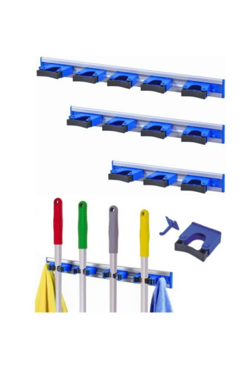 Mop Asma Aparati Askılı Mop Aparatı Mop Asma Aparatı 5 Askılı Duvara Monte