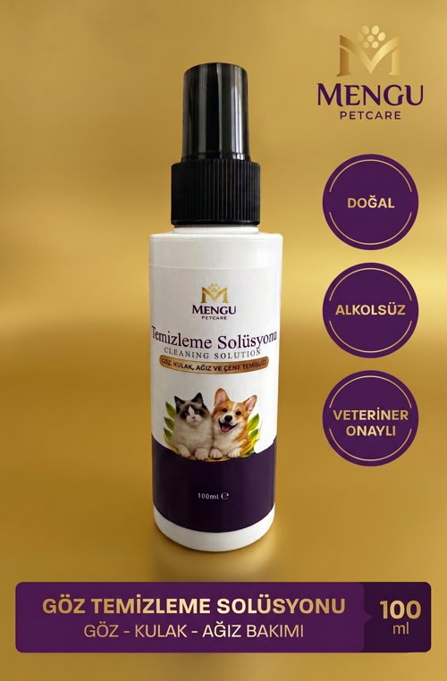Kedi Köpek Göz Kulak Ağız Bakım Solüsyonu Yüz Deri Temizleme Hijyen Spreyi 100 ml