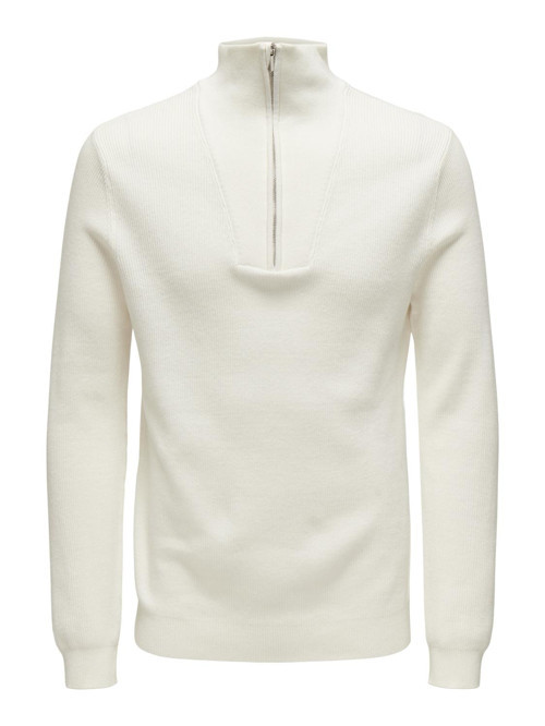 ONSPHILL REG 12 RIB HALF ZIP KNIT Erkek Sarı Kazak - 22030794