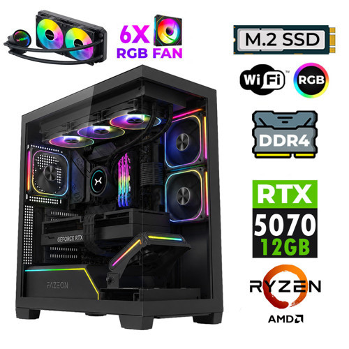 JETT X30 Ryzen 7 5700X 32GB Ram 1TB M.2 NVMe SSD 12GB RTX5070 Sıvı Soğutmalı Oyuncu Bilgisayarı