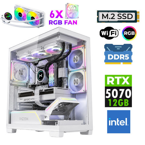 JETT X320 Intel i9 14900KF 32GB DDR5 Ram 1TB M.2 NVMe SSD 12GB RTX5070 Sıvı Soğutmalı Oyuncu Bilgisayarı