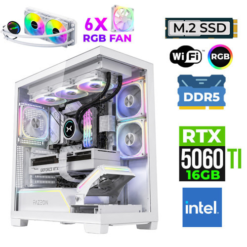 Fade X300 Intel i9 14900KF 16GB DDR5 Ram 1TB M.2 NVMe SSD 16GB RTX5060Ti Sıvı Soğutmalı Oyuncu Bilgisayarı