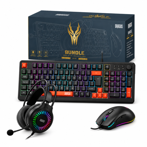 Bundle RGB Kablolu Oyuncu Klavye Mouse ve Kulaklık Seti
