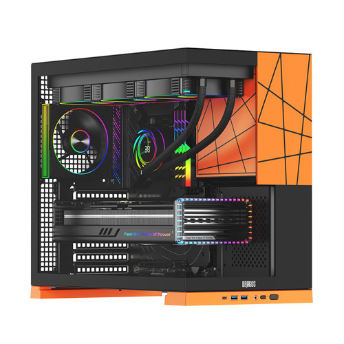 Prizma 5x Argb Fan Type-C 750W 80+ Bronze PCIe 5.1 ATX 3.0 ATX Mid Tower Kasa Turuncu