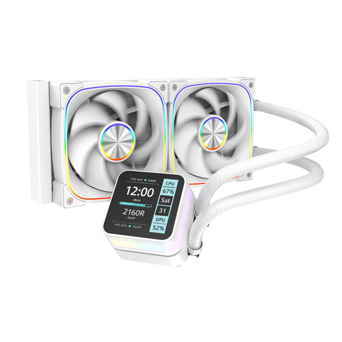Rock LCD Ekranlı 240mm ARGB Beyaz İşlemci Sıvı Soğutucu